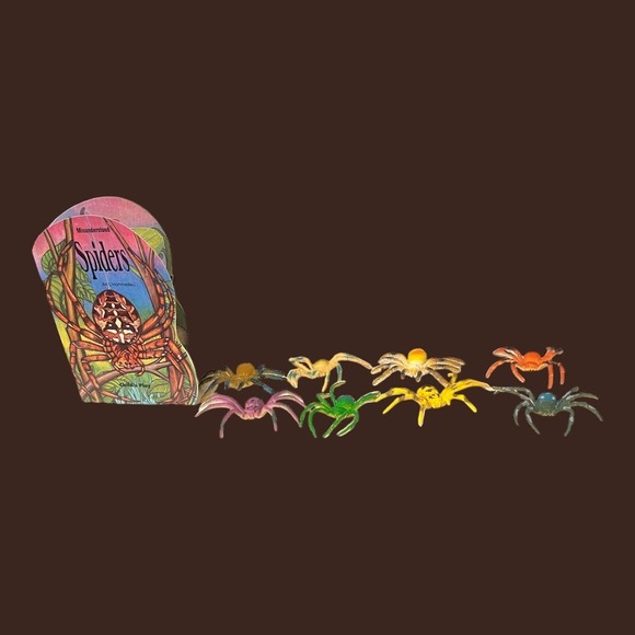 Safari Ltd Spider Set Of 8 Plus Pop Up Book Mini Spiders Educational Book - Picture 10 of 10